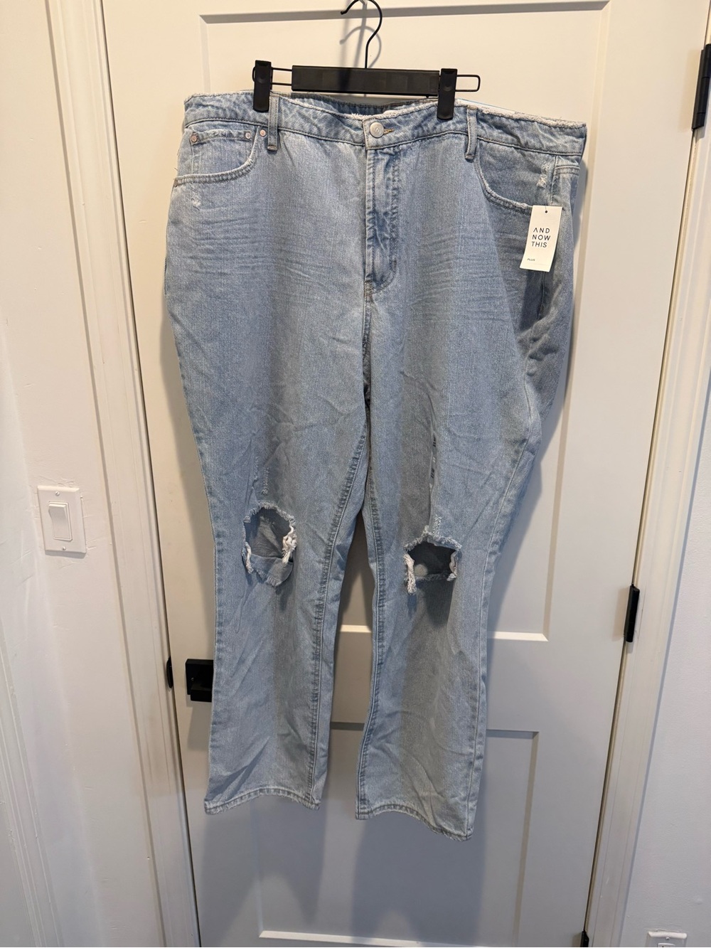 And Now This Ultra High Rise Straight Light Wash Jeans